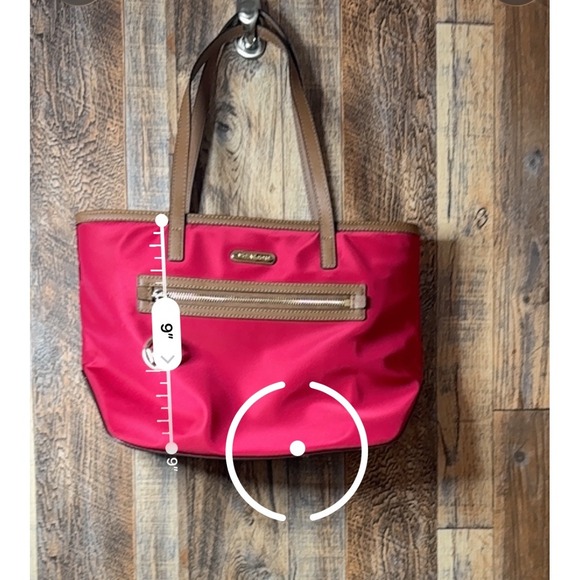 Michael Kors Kempton Small Tote Bag Red Nylon Shoulder Bag Purse - Picture 10 of 10